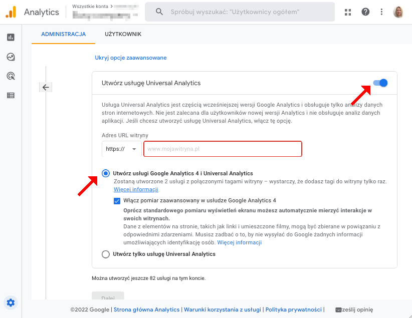 universal analytics google konfiguracja